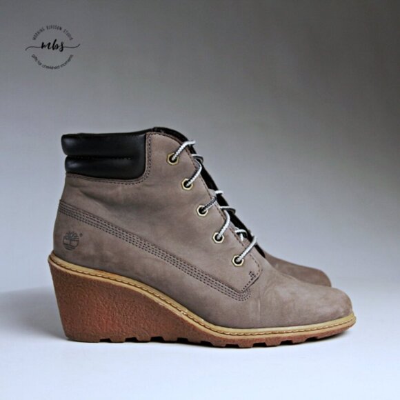 EUC Timberland Earthkeepers Amston Wedge Ankle Boots Gray Black Women 7 - Picture 1 of 13